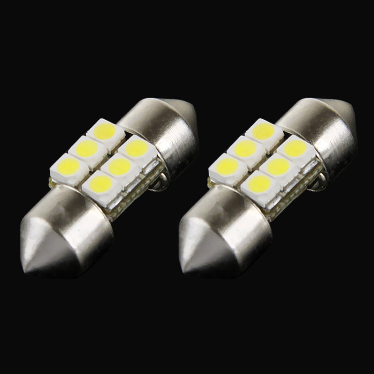 2 PCS 27mm 6 LED 5050 SMD Car Reading Light Bulb
