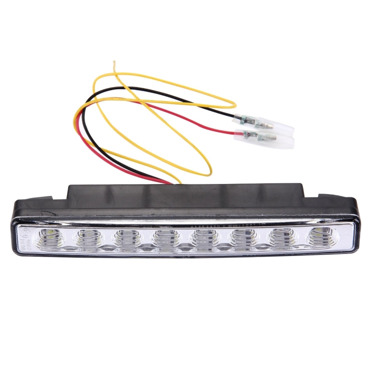 2 PCS Universal White 8 LED Daytime Running Light Kit for Car
