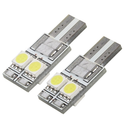 T10 White 4 LED Car Signal Light Bulb (Pair)