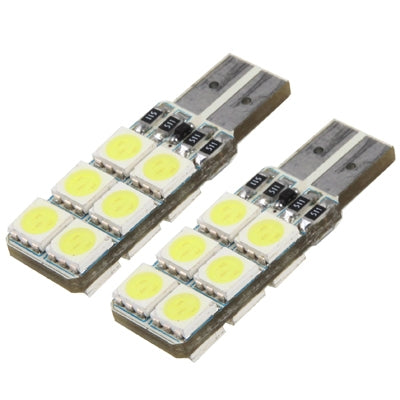 T10 White 12 LED Car Signal Light Bulb (Pair)