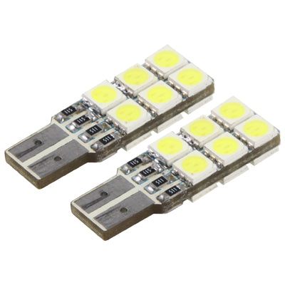 T10 White 12 LED Car Signal Light Bulb (Pair)