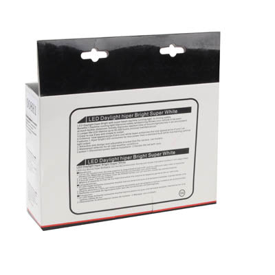 Universal White 8 LED Daytime Running Light for Car(Black)