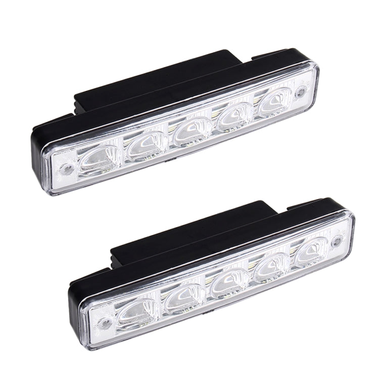 2 PCS 5 LED White Light Daytime Running Light Lamp for Car(Black)