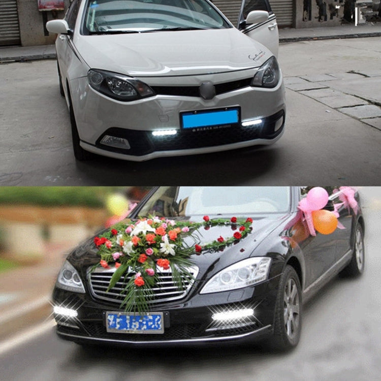 2 PCS 5 LED White Light Daytime Running Light Lamp for Car(Black)