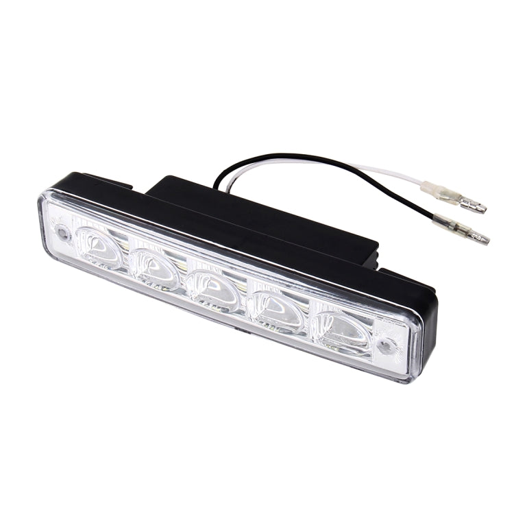 2 PCS 5 LED White Light Daytime Running Light Lamp for Car(Black)