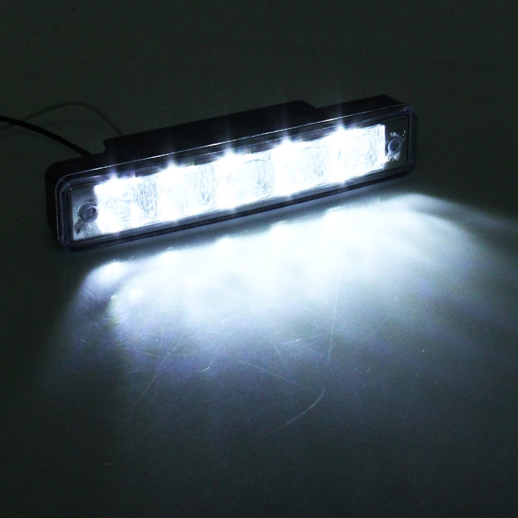 2 PCS 5 LED White Light Daytime Running Light Lamp for Car(Black)