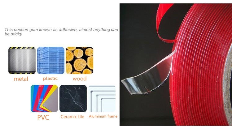 Universal Transparent Double Sided Adhesive Tape, Width: 0.8cm, Length: 10m