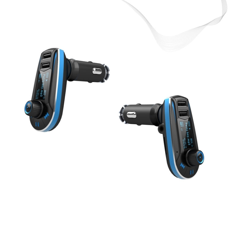 Car MP3 Transmitter with Dual USB Car Charger, Support Music Play Function(Blue)