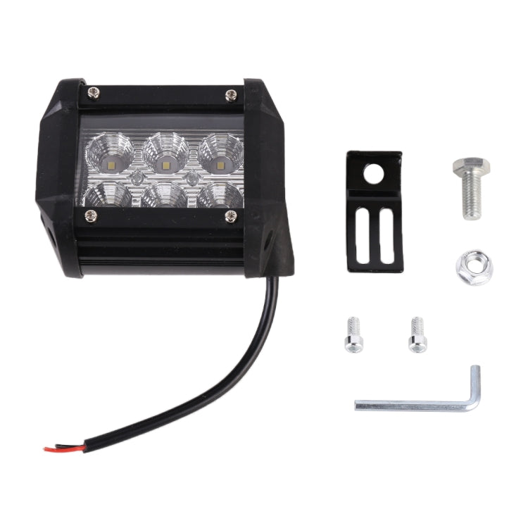 18W 6 LED White Light Floodlight Engineering Lamp / Waterproof IP67 SUVs Light, DC 10-30V(Black)