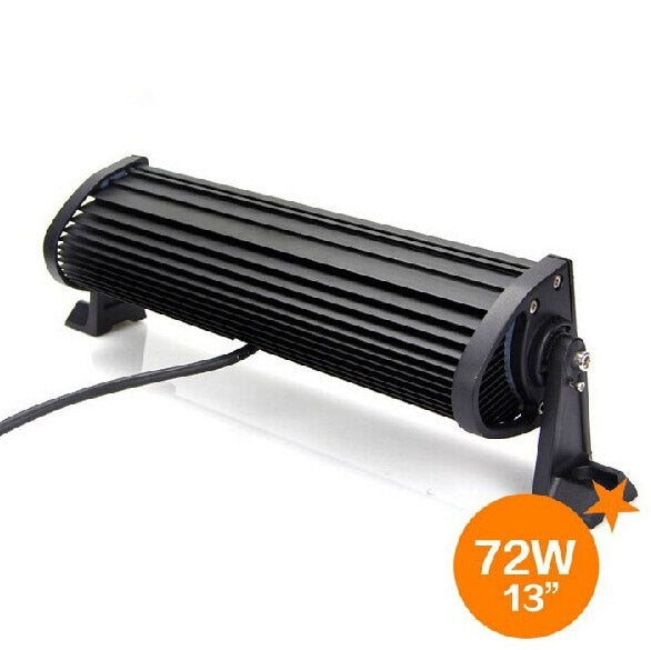 72W Bridgelux 24 LED White Light High Power Long Floodlight Engineering Lamp / Waterproof IP67 SUVs Light, DC 10-30V(Black)