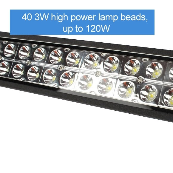 120W Bridgelux 40 LED White Light High Power Long Floodlight Engineering Lamp / Waterproof IP67 SUVs Light, DC 10-30V(Black)