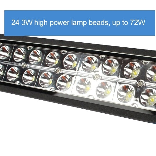 72W Bridgelux 24 LED White Light High Power Long Condenser Engineering Lamp / Waterproof IP67 SUVs Light, DC 10-30V(Black)