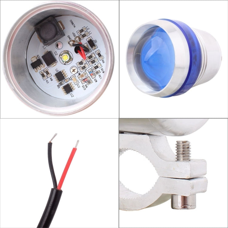 10W 900LM White Light 6500K 1-LED 3-Mode Wired Motorcycle Headlamp, Wire Length:40cm, DC 12V-24V