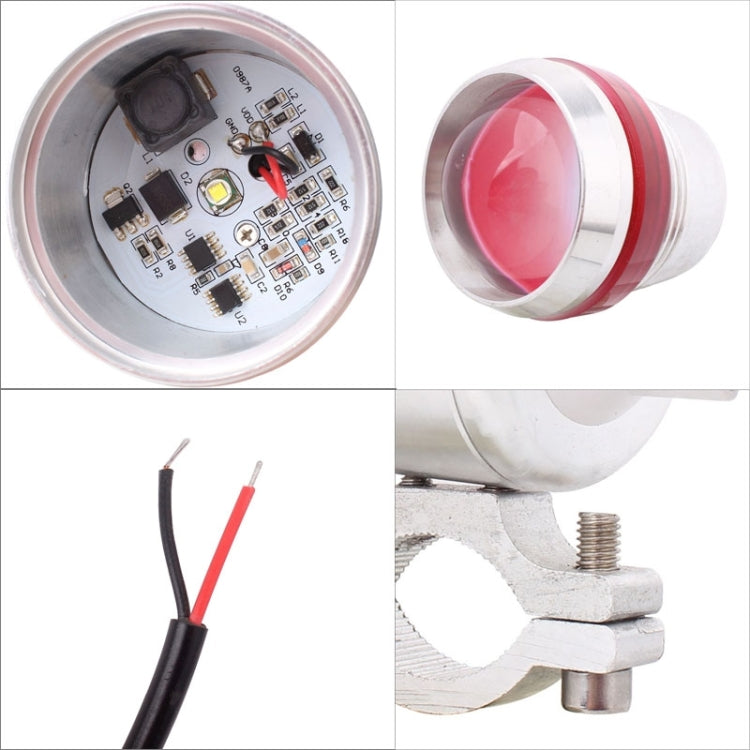 10W 900LM White Light 6500K 1-LED 3-Mode Wired Motorcycle Headlamp, Wire Length:40cm, DC 12V-24V