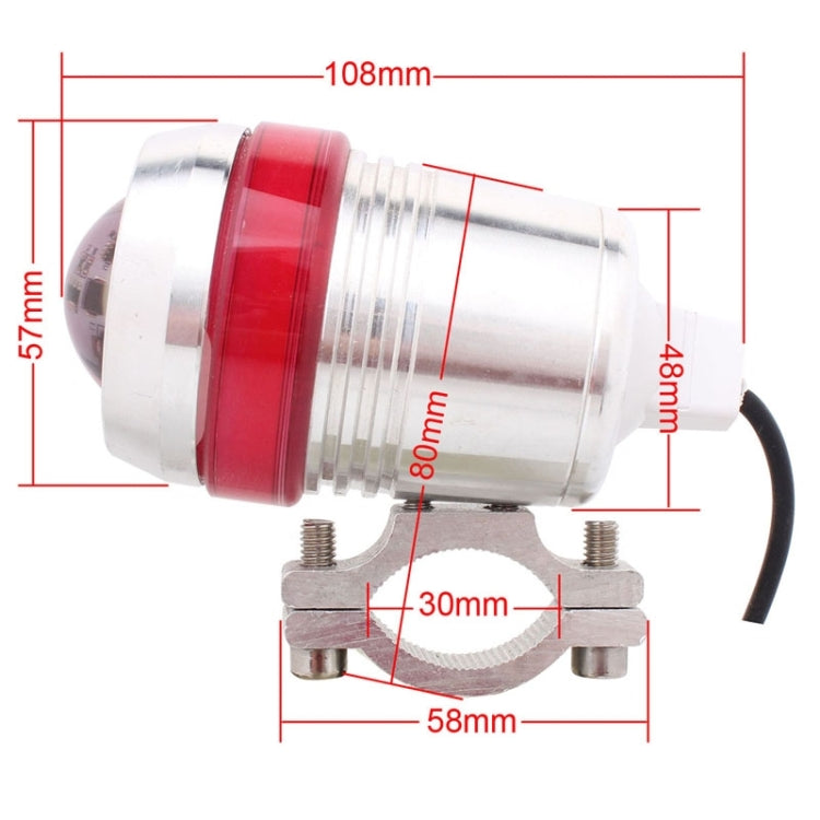 10W 900LM White Light 6500K 1-LED 3-Mode Wired Motorcycle Headlamp, Wire Length:40cm, DC 12V-24V