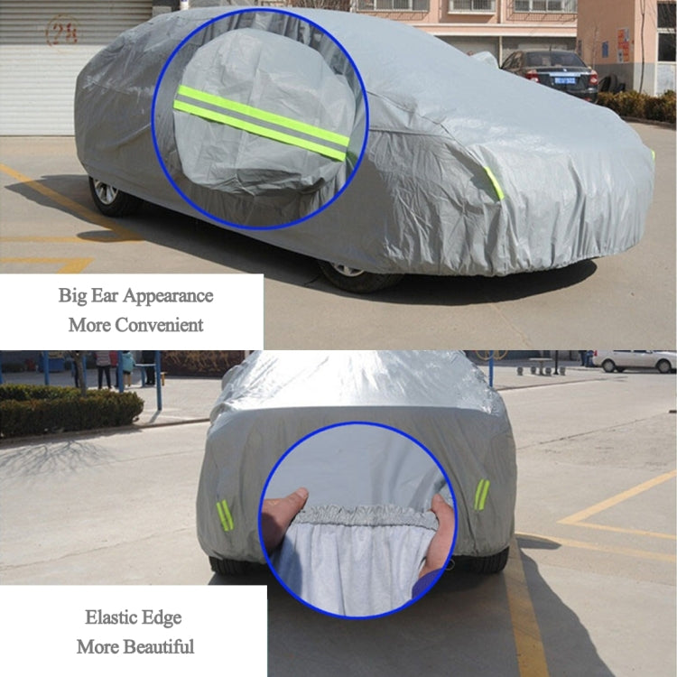PEVA Anti-Dust Waterproof Sunproof Hatchback Car Cover with Warning Strips, Fits Cars up to 4.4m(172 inch) in Length