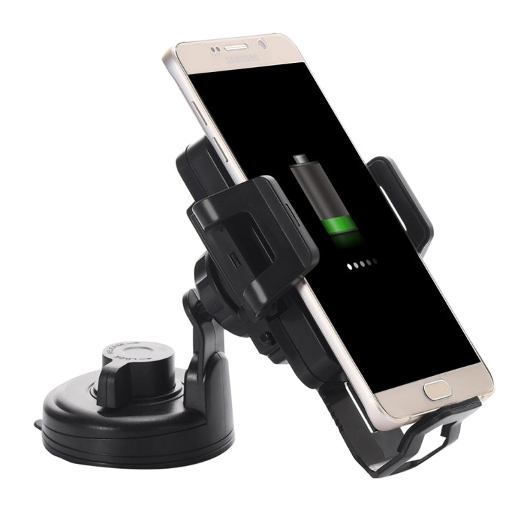 Itian C1+ 360 Degree Rotatable Universal Car Cup & Air Vent Mount Holder Stand with Qi Standard Wireless Charger , For iPhone, Galaxy, Huawei, Xiaomi, Lenovo, Sony, LG, HTC and Other Smartphones(Black)