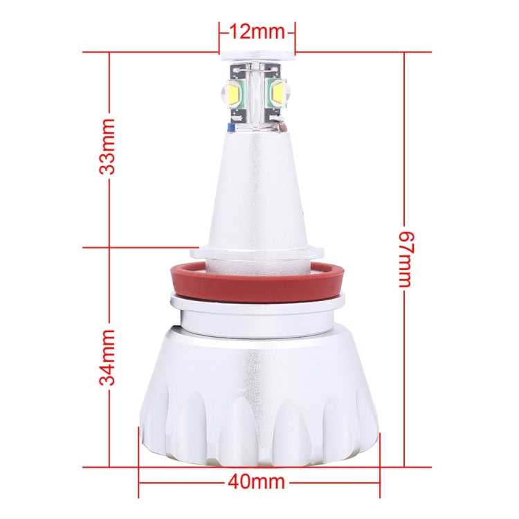 MZ E92 H8 40W 4 XM-L LED 1800LM Car Angel Eyes White Daytime Running Light for BMW 1/3/6/X5 Series, DC 12-24V, 1 Pair