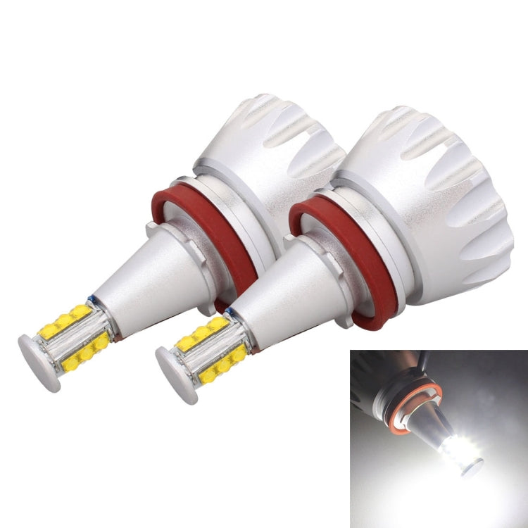 MZ E92 H8 96W 2400LM 12 XT-E LED Car Angel Eyes White Daytime Running Light for BMW 1 / 3 / 6 / X5 Series, DC 12-24V, 1 Pair