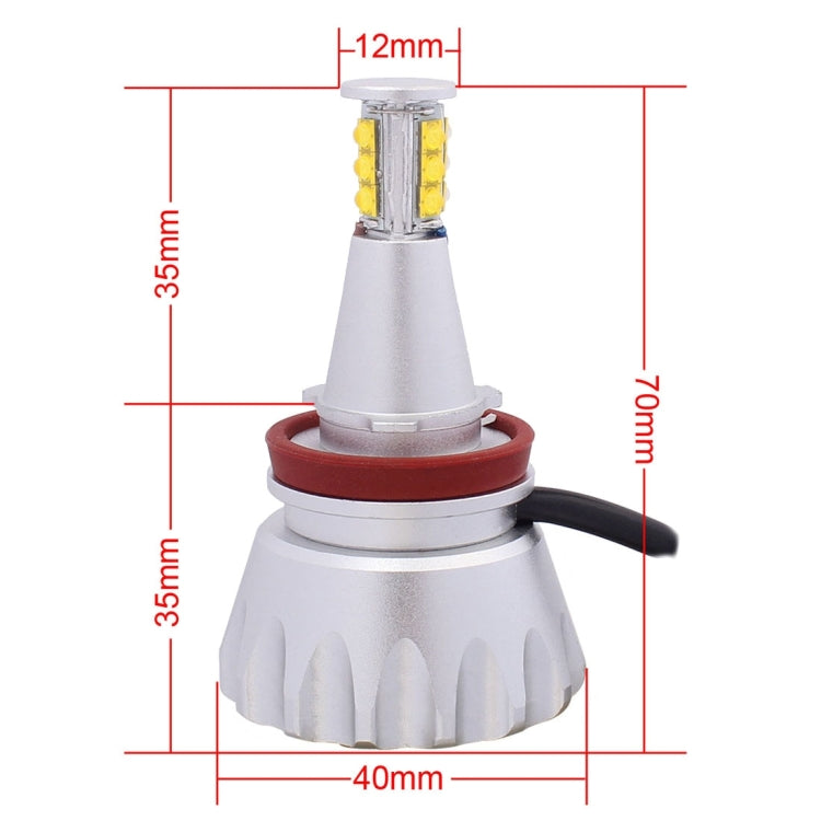 MZ E92 H8 96W 2400LM 12 XT-E LED Car Angel Eyes White Daytime Running Light for BMW 1 / 3 / 6 / X5 Series, DC 12-24V, 1 Pair