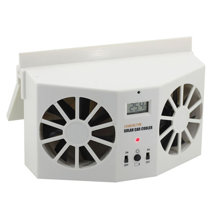 2W Solar Powered Car Auto Air Vent Cool Fan Cooler Ventilation System Radiator, with Temperature Display