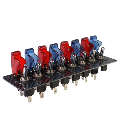 Flip-up Start Ignition Switch Panel with 8 LED and Accessories for Racing Sport (DC 12V)