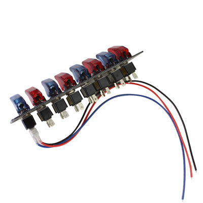 Flip-up Start Ignition Switch Panel with 8 LED and Accessories for Racing Sport (DC 12V)