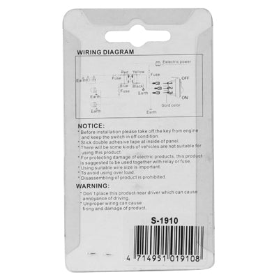 Blue Light Push Start Ignition Switch for Racing Sport (DC 12V)