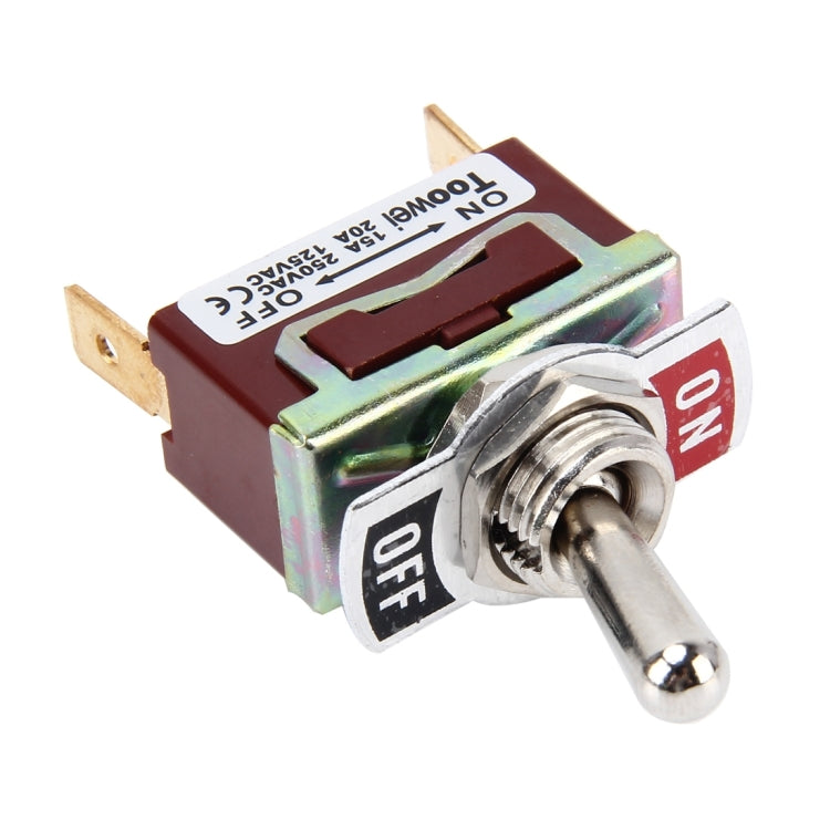 Double-pole ON-OFF Metal Toggle Switch, AC 250V 15A - AC 125V 20A(Black)