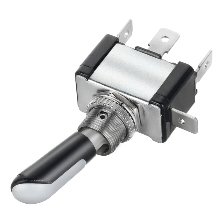 Three-pole ON-OFF-ON Toggle Switch with Blue Light, DC 12V 20A(Black)