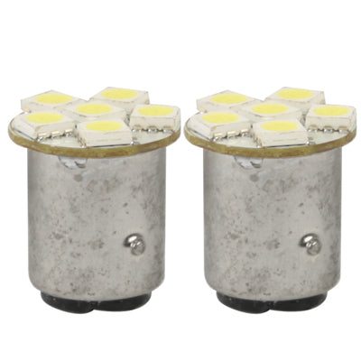 1157 White 6 LED 5050 SMD Car Signal Light Bulb (Pair)