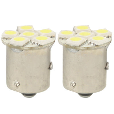 1156 White 6 LED 5050 SMD Car Signal Light Bulb (Pair)