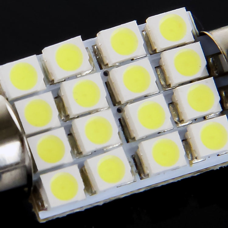 2 PCS 36mm White Light 16 LED SMD 3020 Car Signal Light Bulb