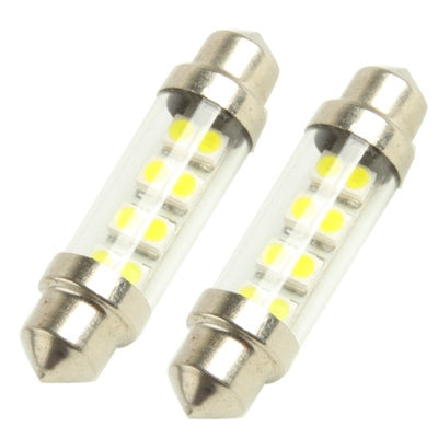 41mm Day White 8 LED 3528 SMD Car Signal Light Bulb (Pair)