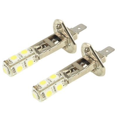 H1 Day White 9 LED 5050 SMD Car Signal Light Bulb (Pair)