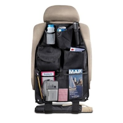 Six Pocket Back-seat Organizer with Umbrella Holder(Black)