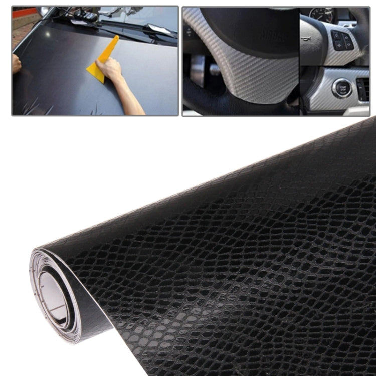 Protective Decoration Car 3D Carbon Fiber PVC Sticker, Size: 152cm(L) x 50cm(W)(Black)
