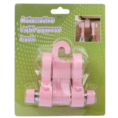 Multi-function Automotive Hook Multi-purpose Back Double Hook(Pink)