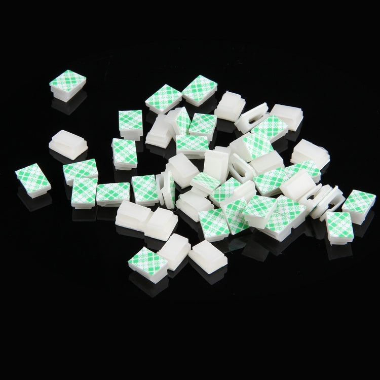 100 PCS Adhesive Backed Cable Clip Set(White)