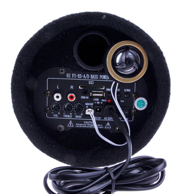 5 inch Round Shape Stereo Motorcycle / Car Subwoofer, Support TF Card & U Disk Reader, with Remote Control (US Plug)(Black)