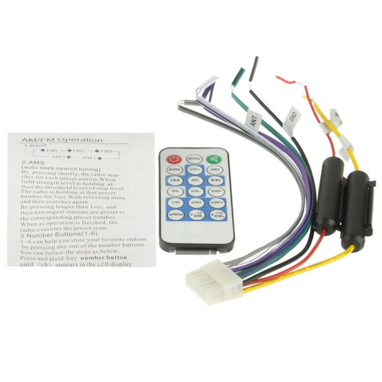 50W x 4 Car MP3 Player with Remote Control, Support MP3 / FM / SD Card / USB Flash Disk / AUX IN (6203)