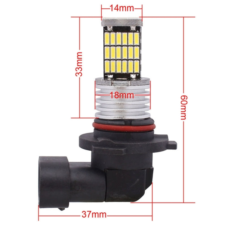 2 PCS 9006 9W 450LM White Light 45 LED 4014 SMD Car Brake Light Fog Lights Bulb, DC 12V
