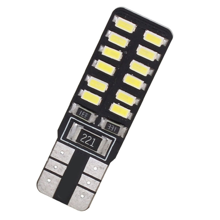 2 PCS T10 2.4W 288LM White Light 24 LED SMD 3014 Canbus Decode Car Clearance Lights Lamp, DC 12V