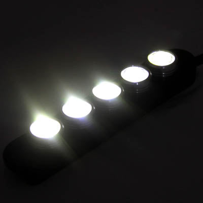Car White 2 x 5 LED Daytime Running Lights, DC 12V