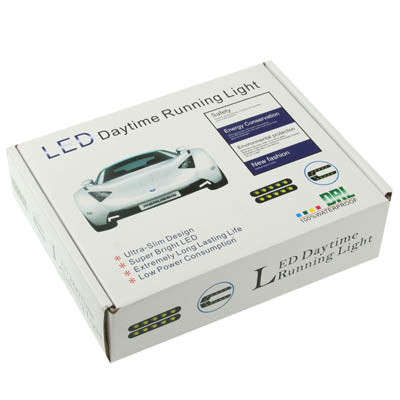 Car White 2 x 5 LED Daytime Running Lights, DC 12V