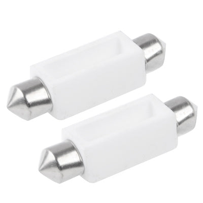 31mm 1W White Ceramic LED Car Signal Light Bulb, DC 12V (Pair)