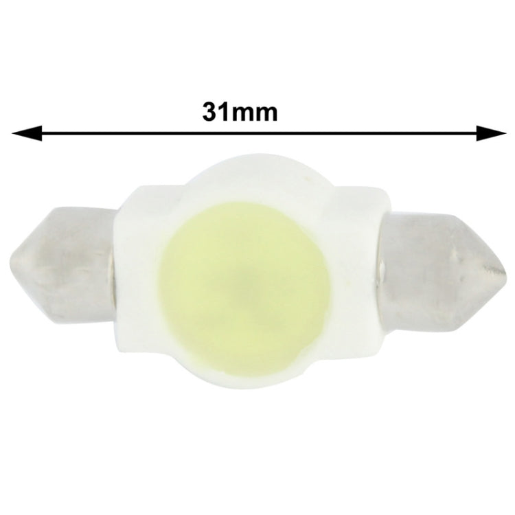 31mm 1W White Ceramic LED Car Signal Light Bulb, DC 12V (Pair)