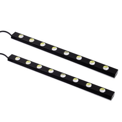 White 2 x 8 LED Waterproof Eagle Eye DIY Rogue Light, Length: 21cm (Pair), Black