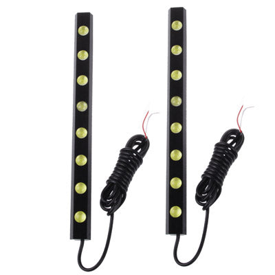 White 2 x 8 LED Waterproof Eagle Eye DIY Rogue Light, Length: 21cm (Pair), Black