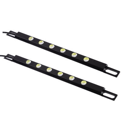 White 2 x 6 LED Waterproof Eagle Eye DIY Rogue Light, Length: 25cm (Pair), Black
